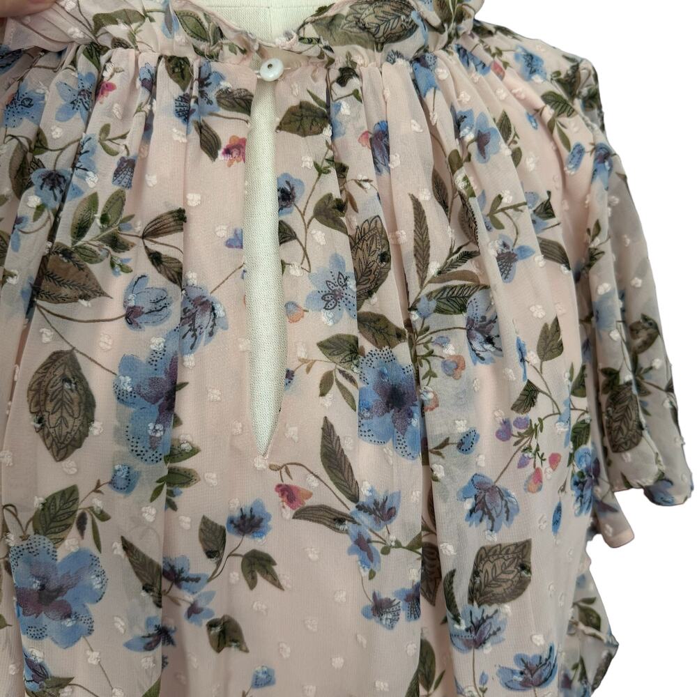 Floral Pink Ruffle-Neck Maxi Dress - Picture 3 of 16